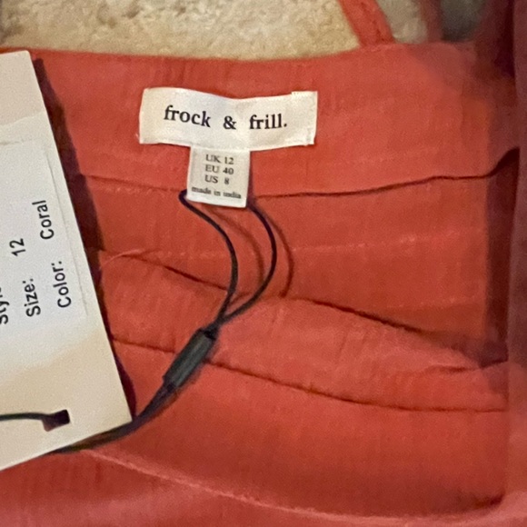 Frock & Frill Boho Coral Dress with Embroidery details size 8 NWT - Picture 4 of 8